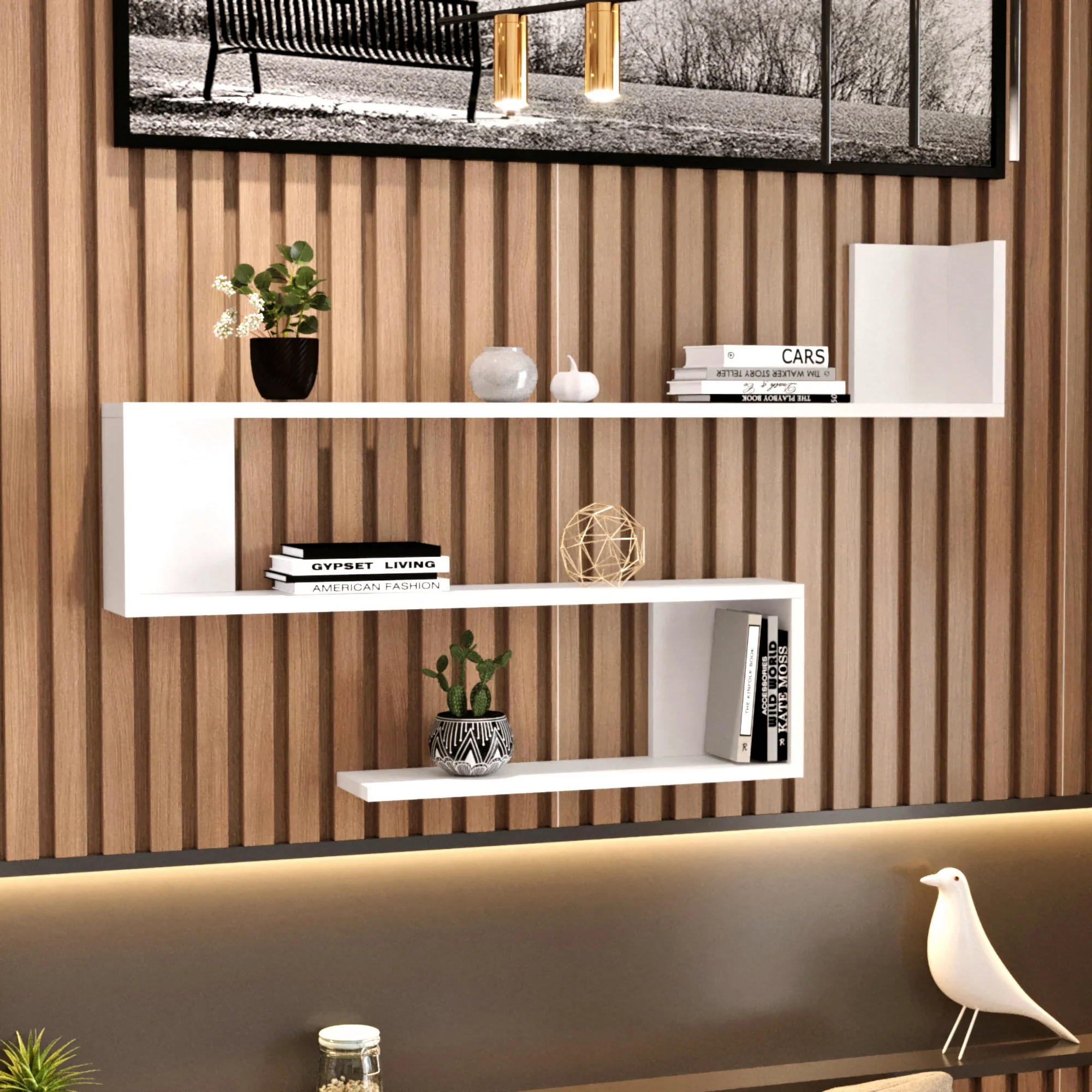 [en.casa] Wandplank Kitee 120x14,5x71,5cm - 5 varianten - Image 2
