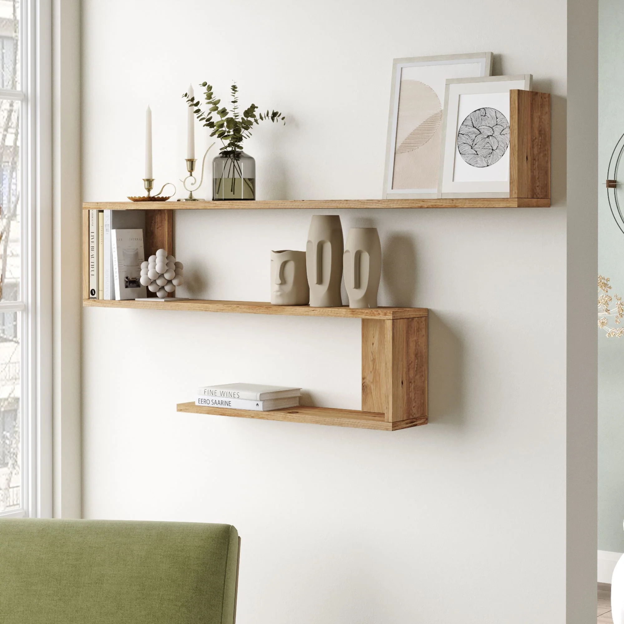 [en.casa] Wandplank Kitee 120x14,5x71,5cm - 5 varianten - Image 3