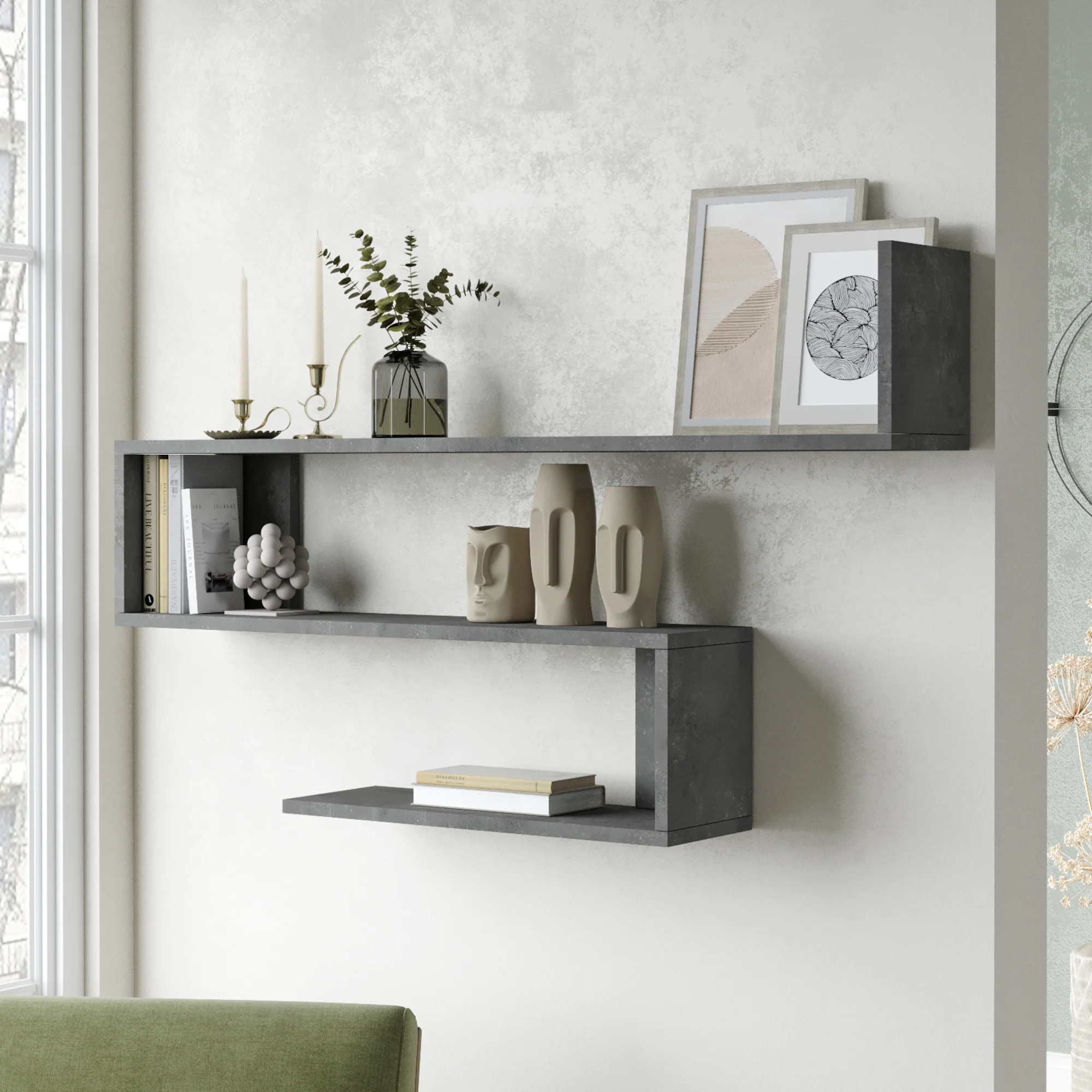 [en.casa] Wandplank Kitee 120x14,5x71,5cm - 5 varianten - Image 5