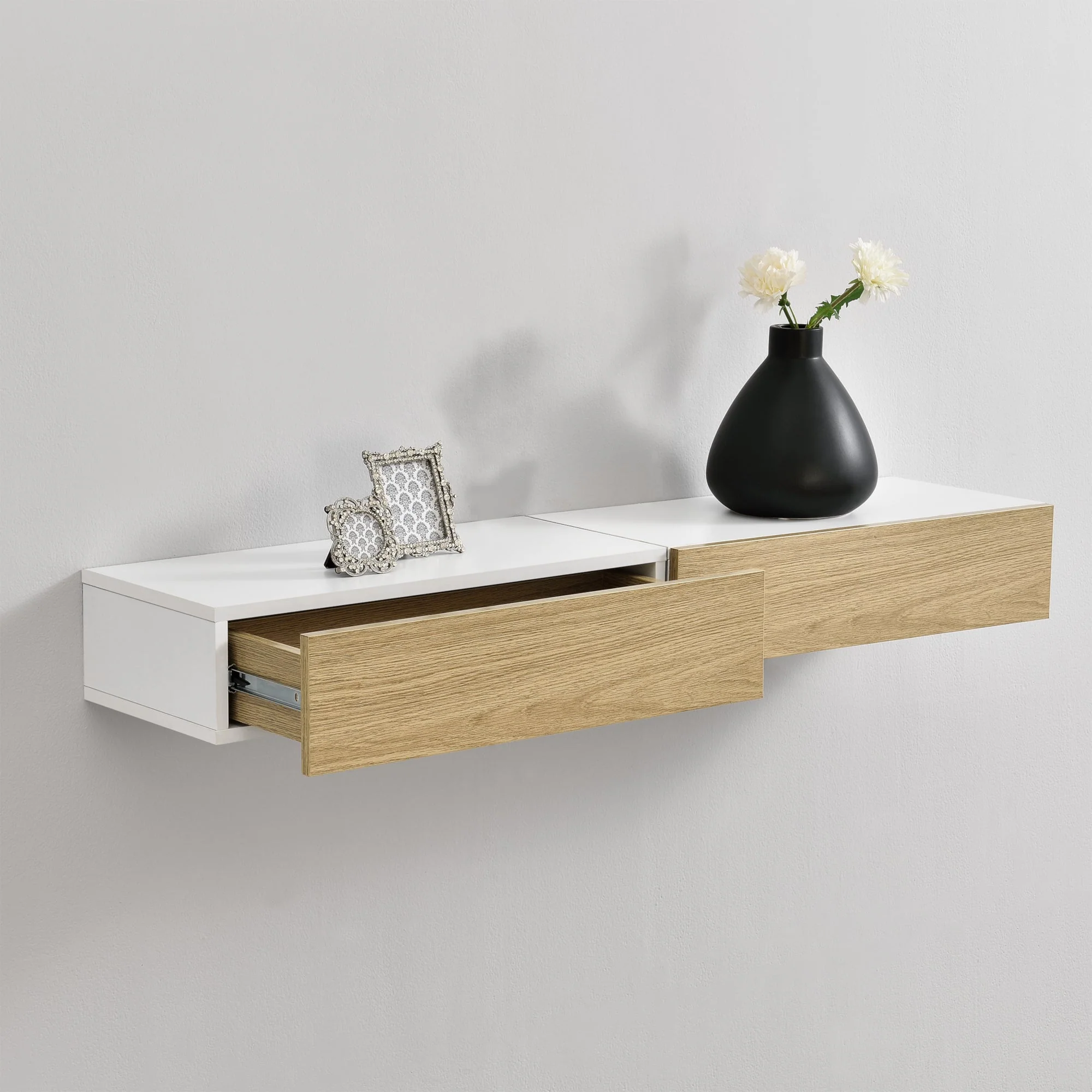 Wandplank met lade 50x24x12cm 2 stuks set - verschillende kleuren - Image 5