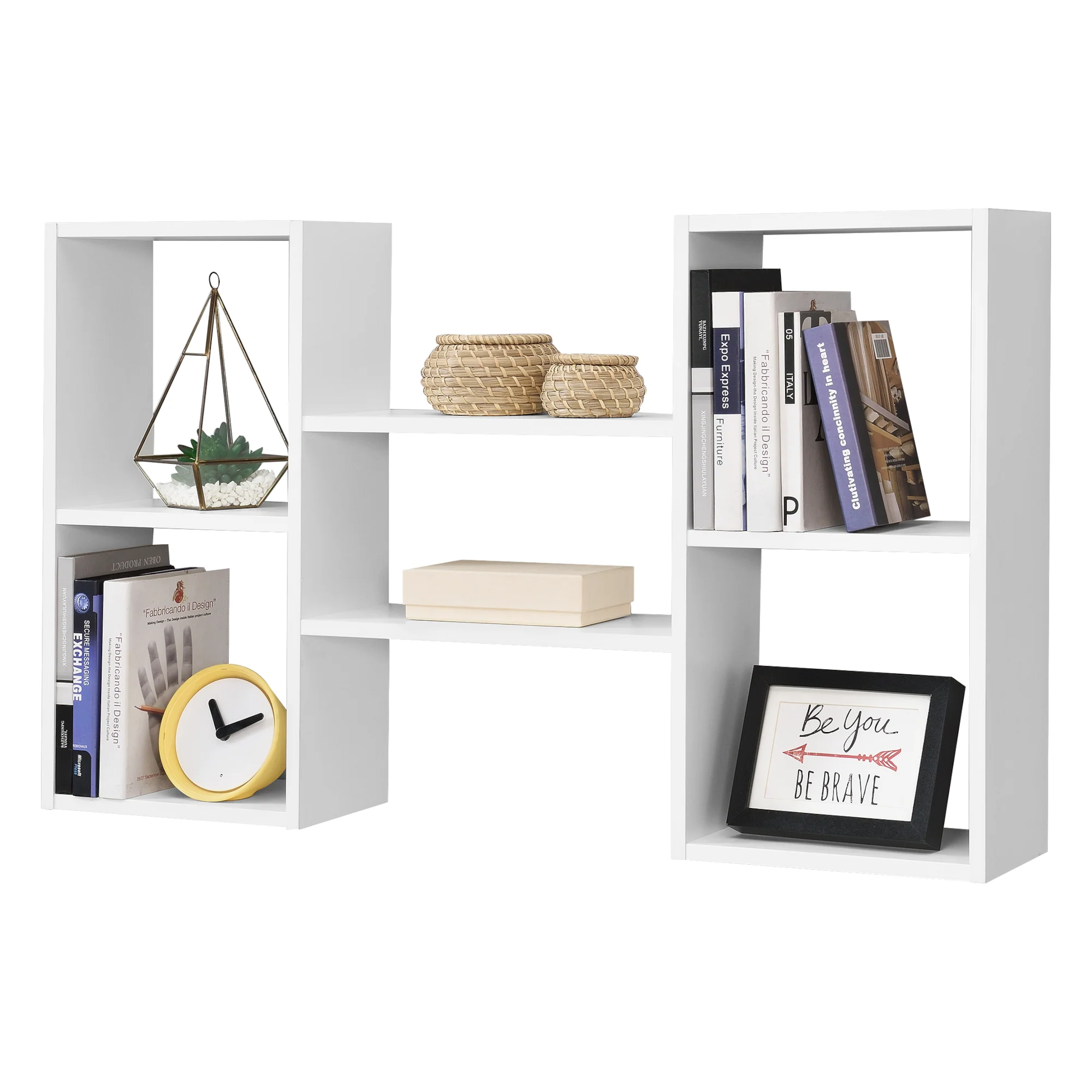 Wandplank Lillesand 4 vakken en 2 planken 101x18x60 cm wit