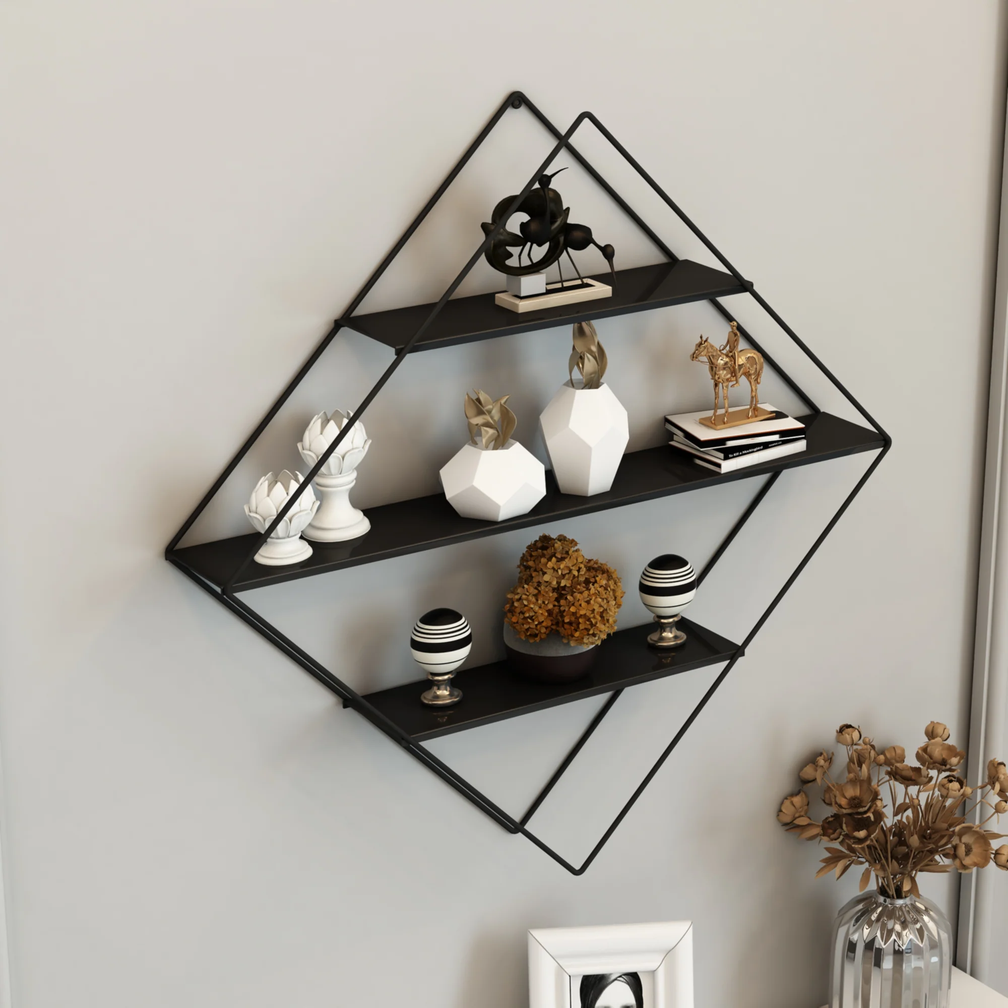 [en.casa] Wandrek Polvijärvi met 3 planken zwart - 2 varianten - Image 2