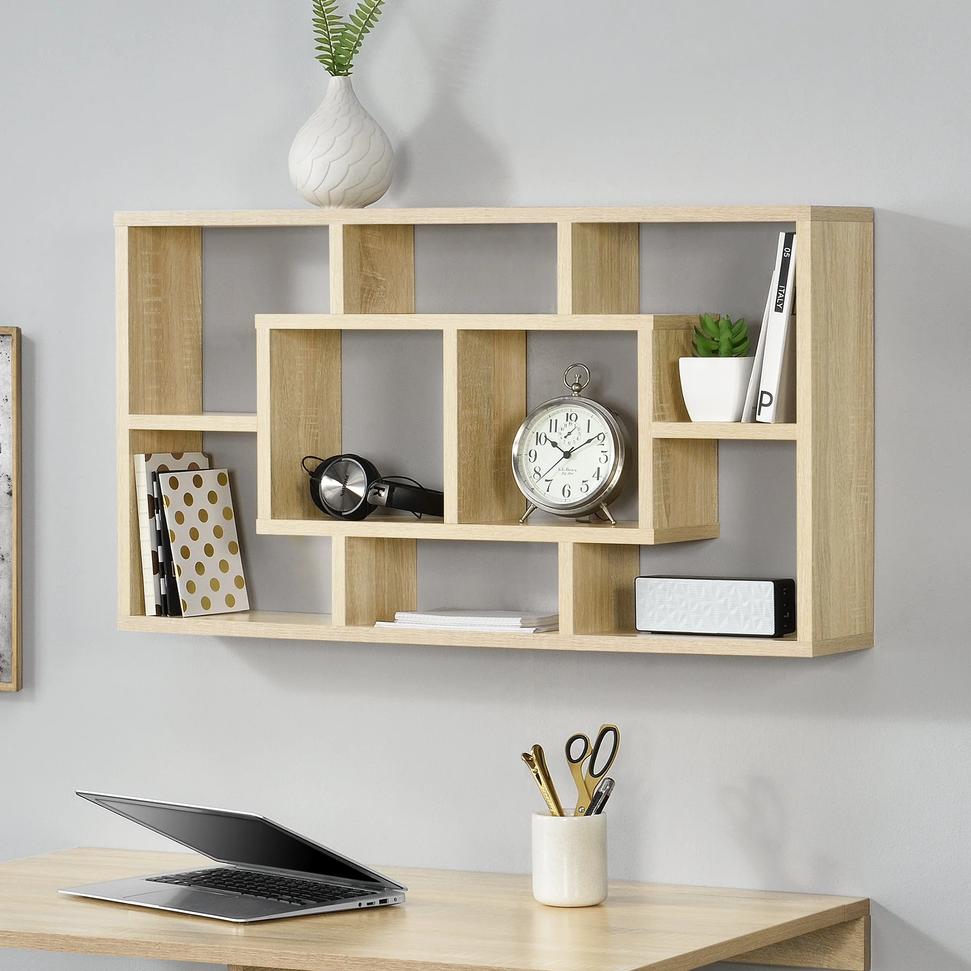Wandrek 8 vakken muurkast 85x16x47,5 cm sonoma eiken - Image 2