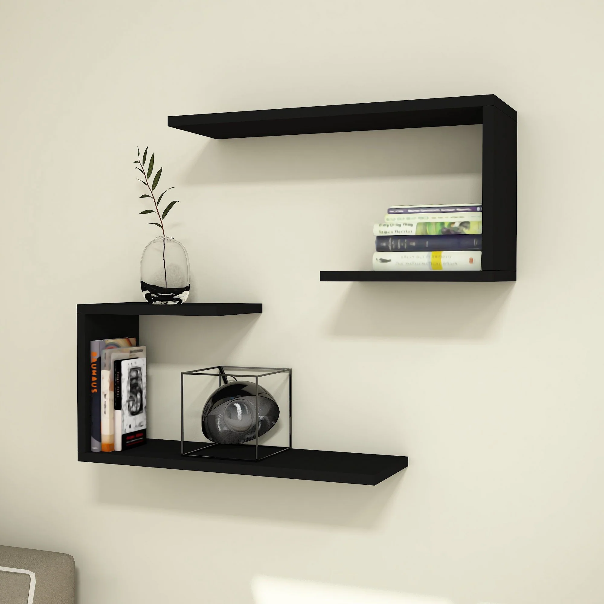 [en.casa] Wandplank Årslev set van 2 - 3 varianten