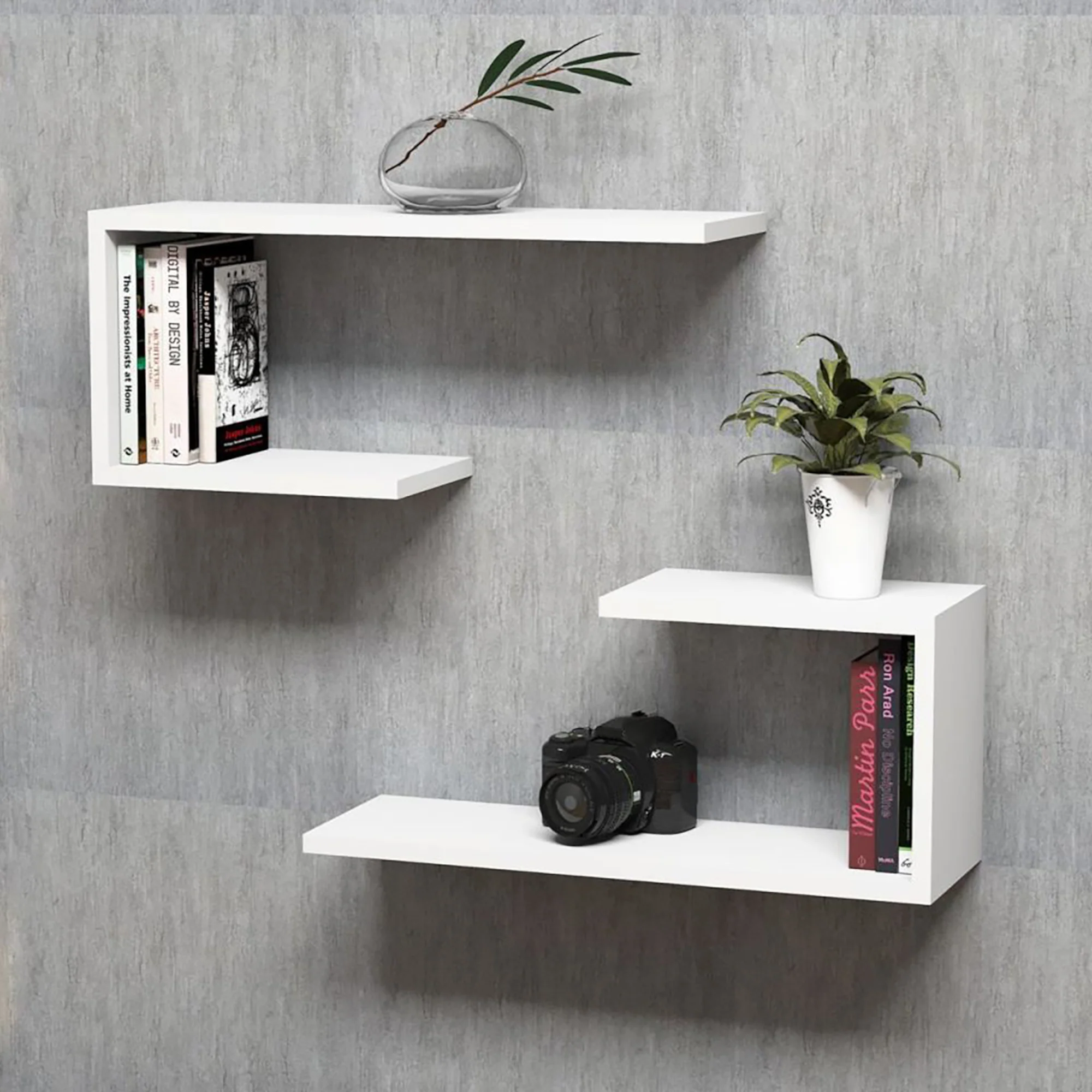 [en.casa] Wandplank Årslev set van 2 - 3 varianten - Image 3