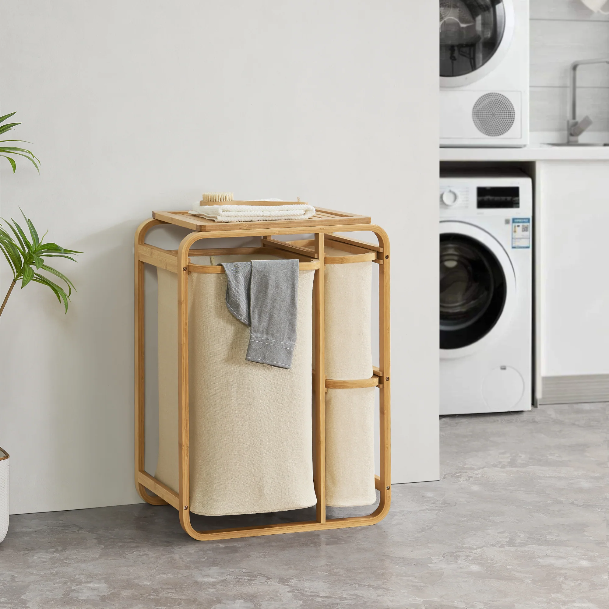 [en.casa] Wasmand Evenes met waszakken 70,5x49,5x33 cm - 2 varianten - Image 3