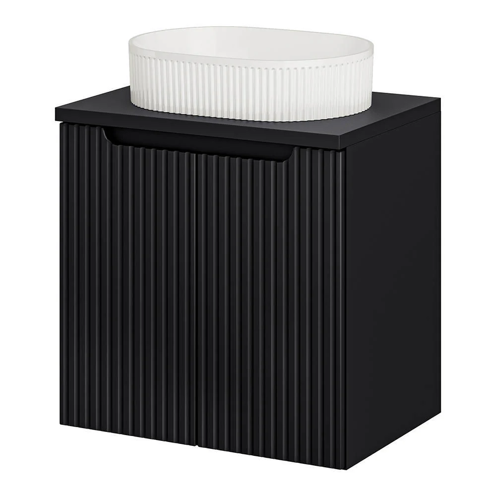 Wastafelonderkast met wastafel Newport Black [en.casa]