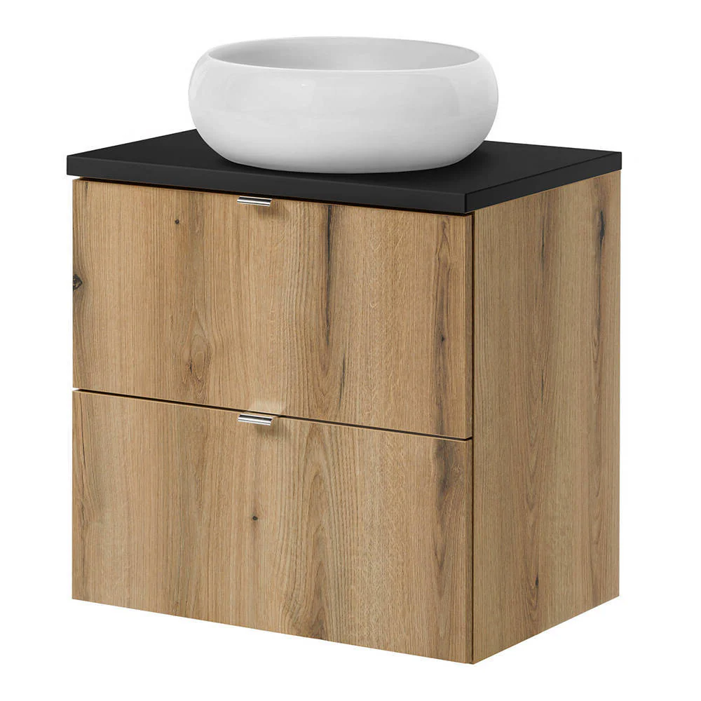 Wastafelonderkast Newport met 2 lades en wastafel 71x60x40 cm [en.casa] - Image 3