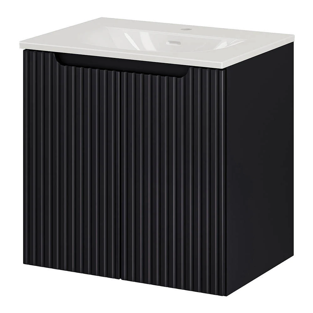 Wastafelonderkast Newport met wastafel zwart en wit [en.casa] - Image 3