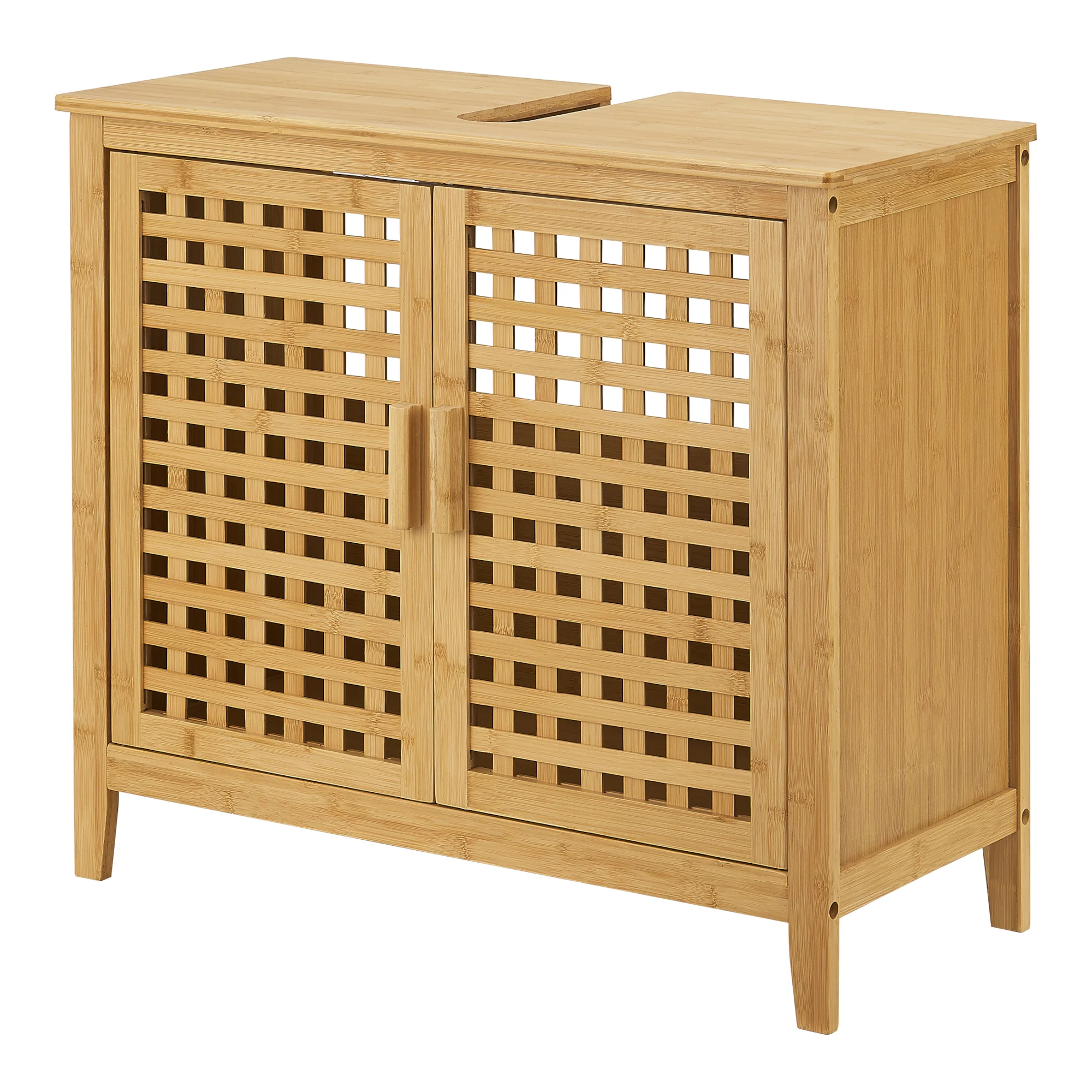 [en.casa] Wastafelonderkast Ingmarsö bamboe 60x67x30 cm houtkleurig