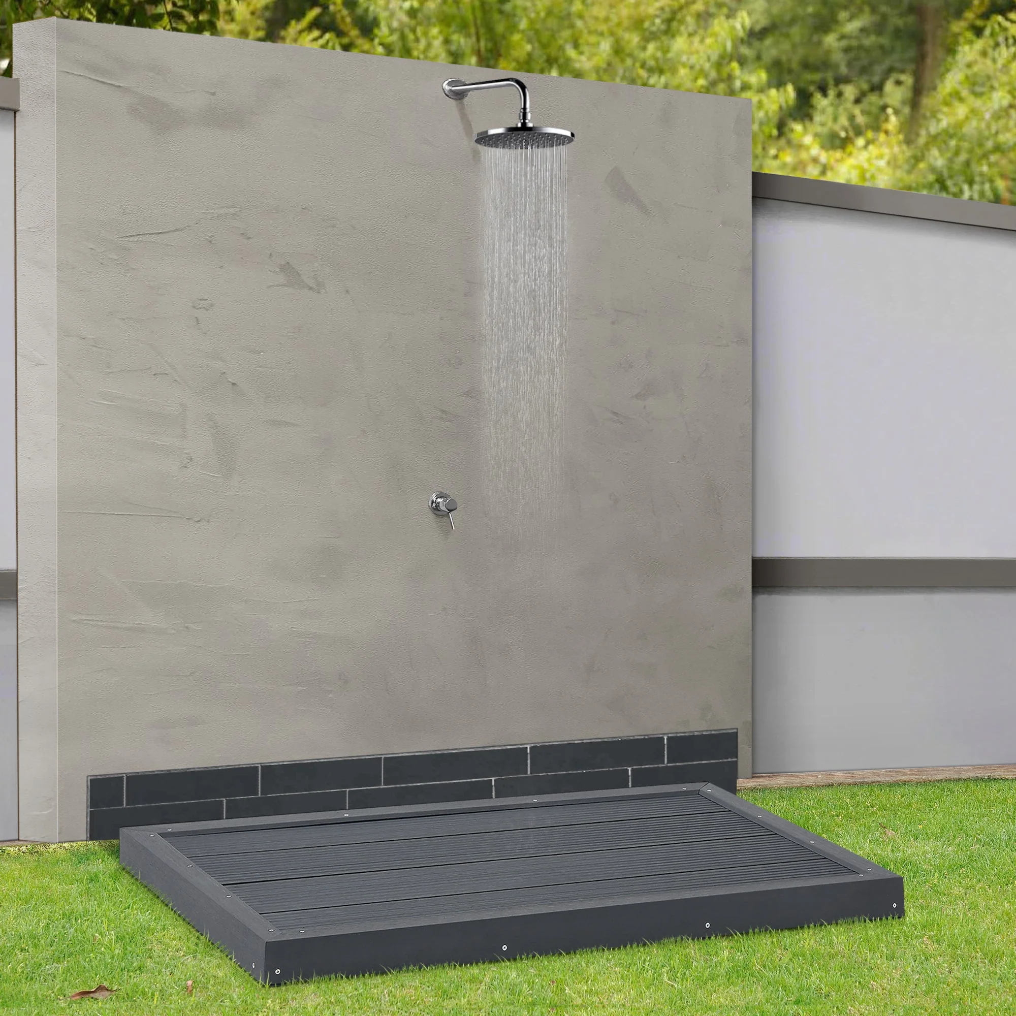 [en.casa] Vloerelement Nürtingen HKC voor zonnedouche 101x63x5,5 cm donkergrijs - Image 2