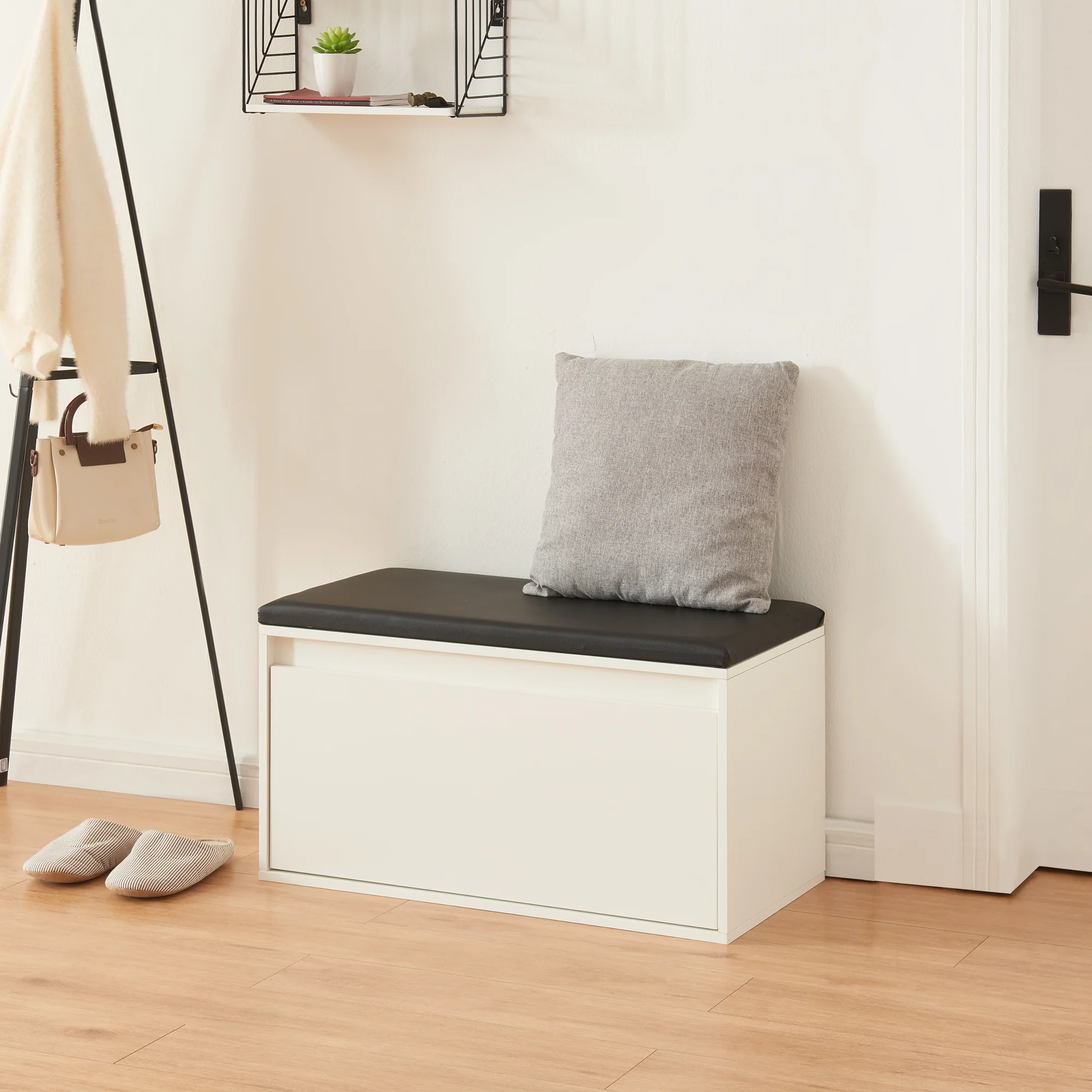 Opbergbank Degerfors schoenenkast met lade 80x39x45 cm [en.casa] - Image 5