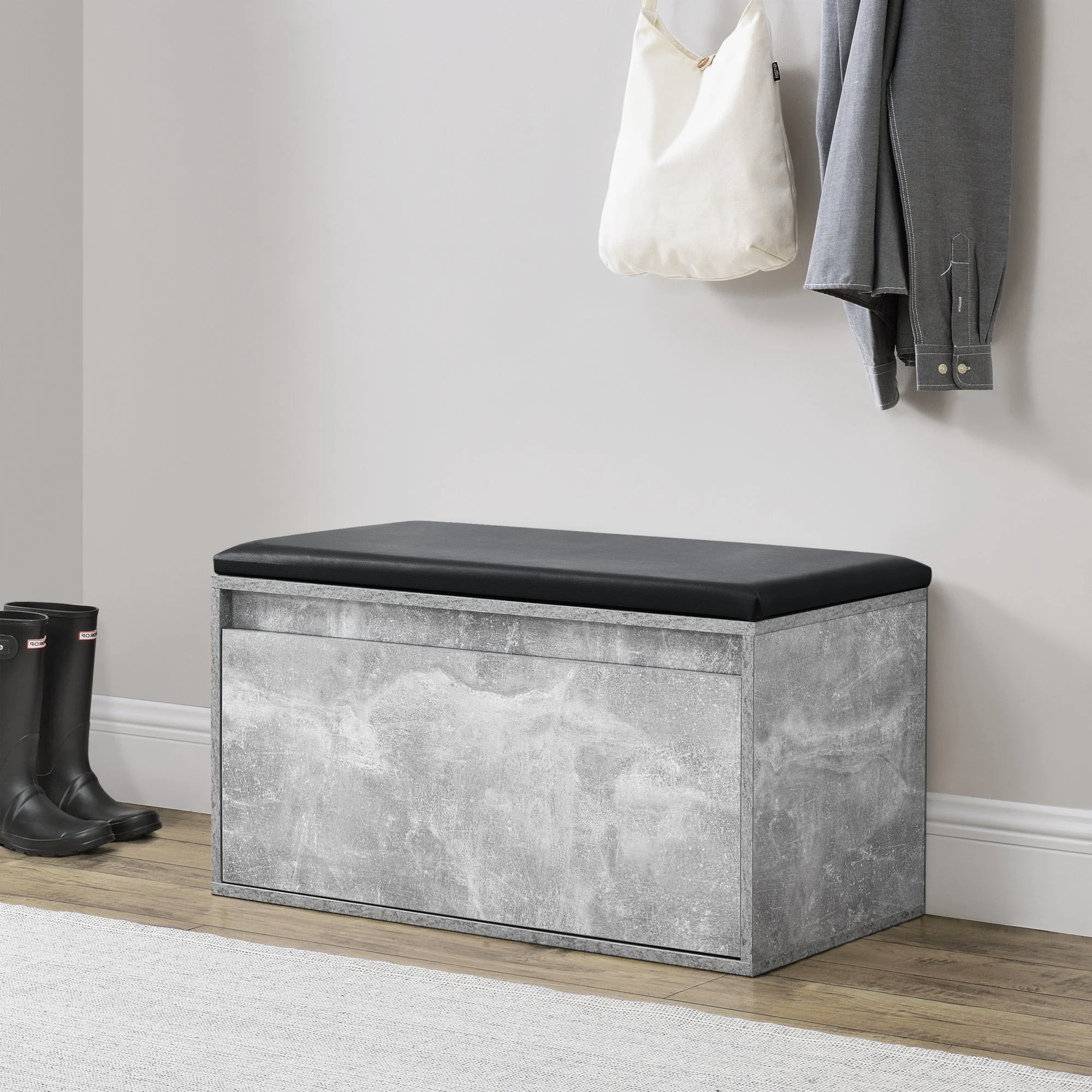Opbergbank Degerfors schoenenkast met lade 80x39x45 cm [en.casa] - Image 7