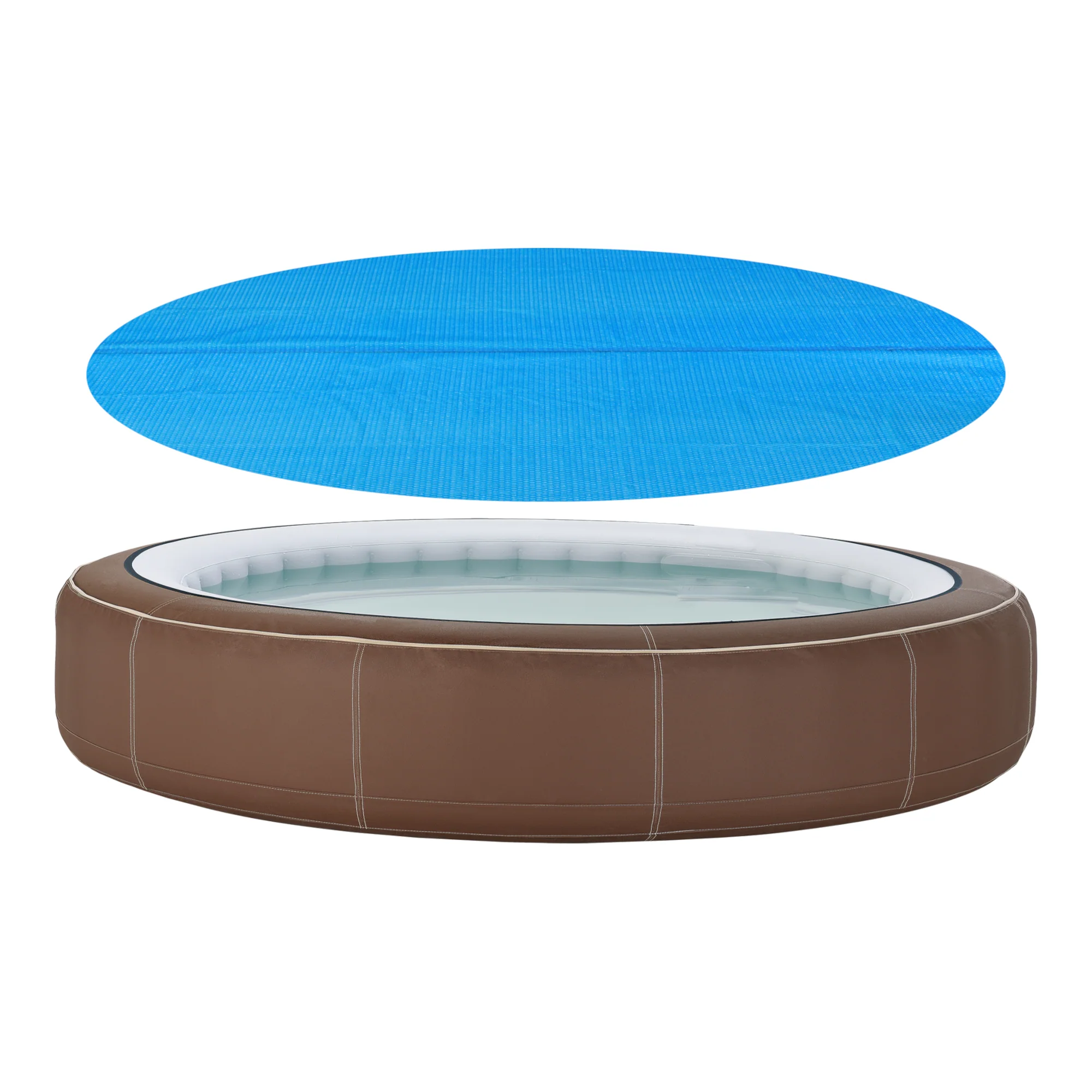Zwembadafdekking Ferrarno zonnedoek rond PE blauw [en.casa] - Image 5