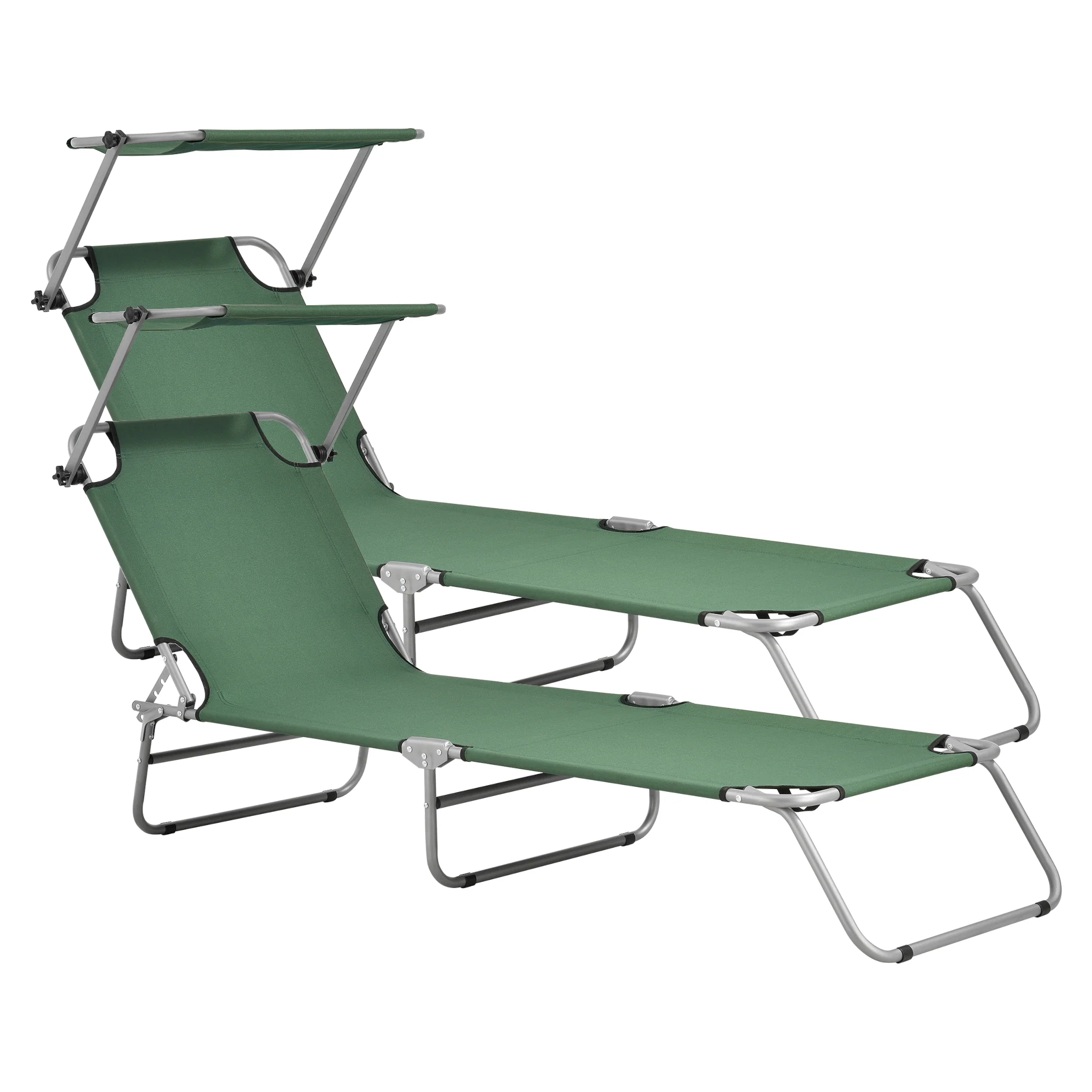 Ligbed met luifel Argozelo 186x55x24 cm set van 2 - 3 varianten - Image 3