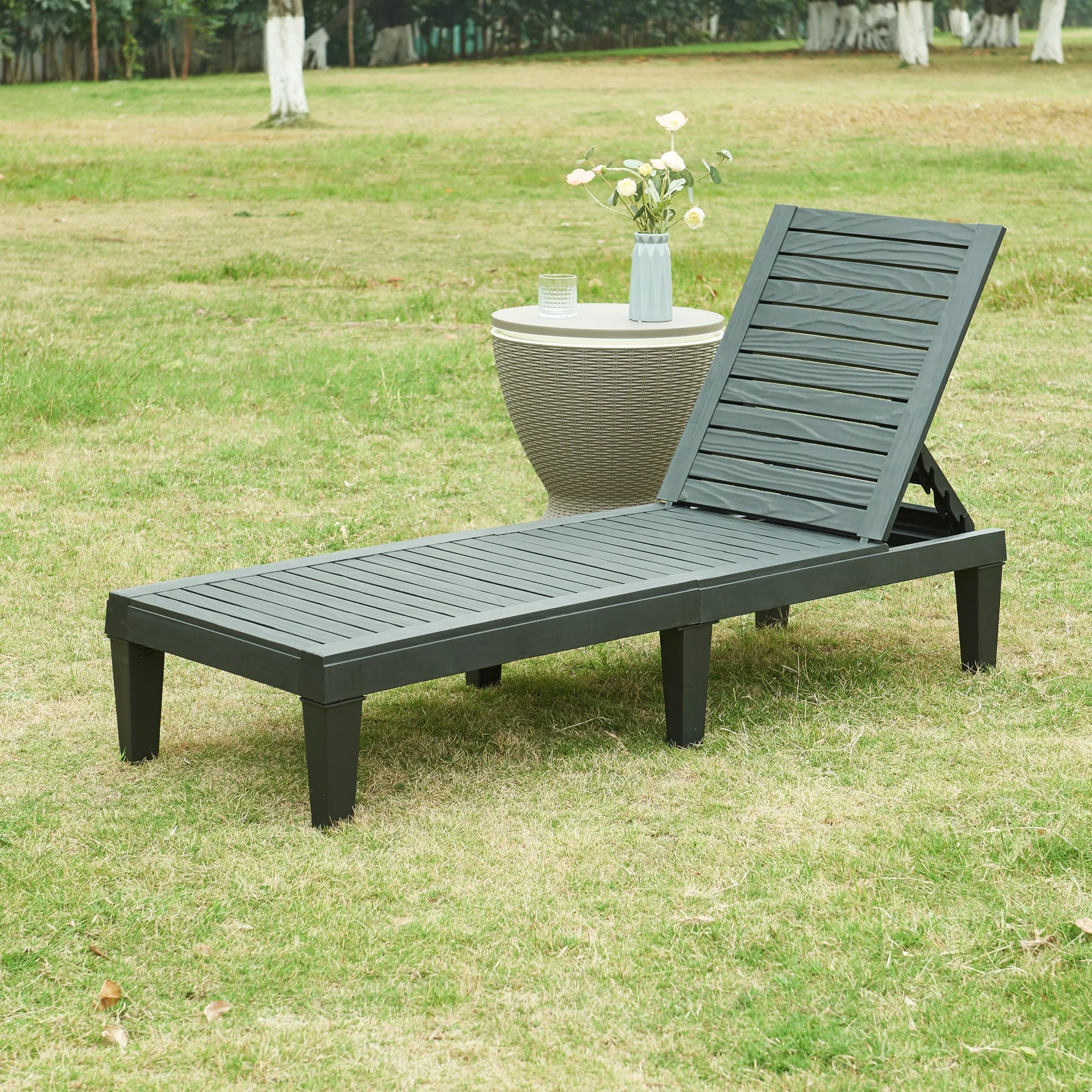 Ligbed Ateleta 172x58x73,5 cm zwart gestructureerd casa.pro