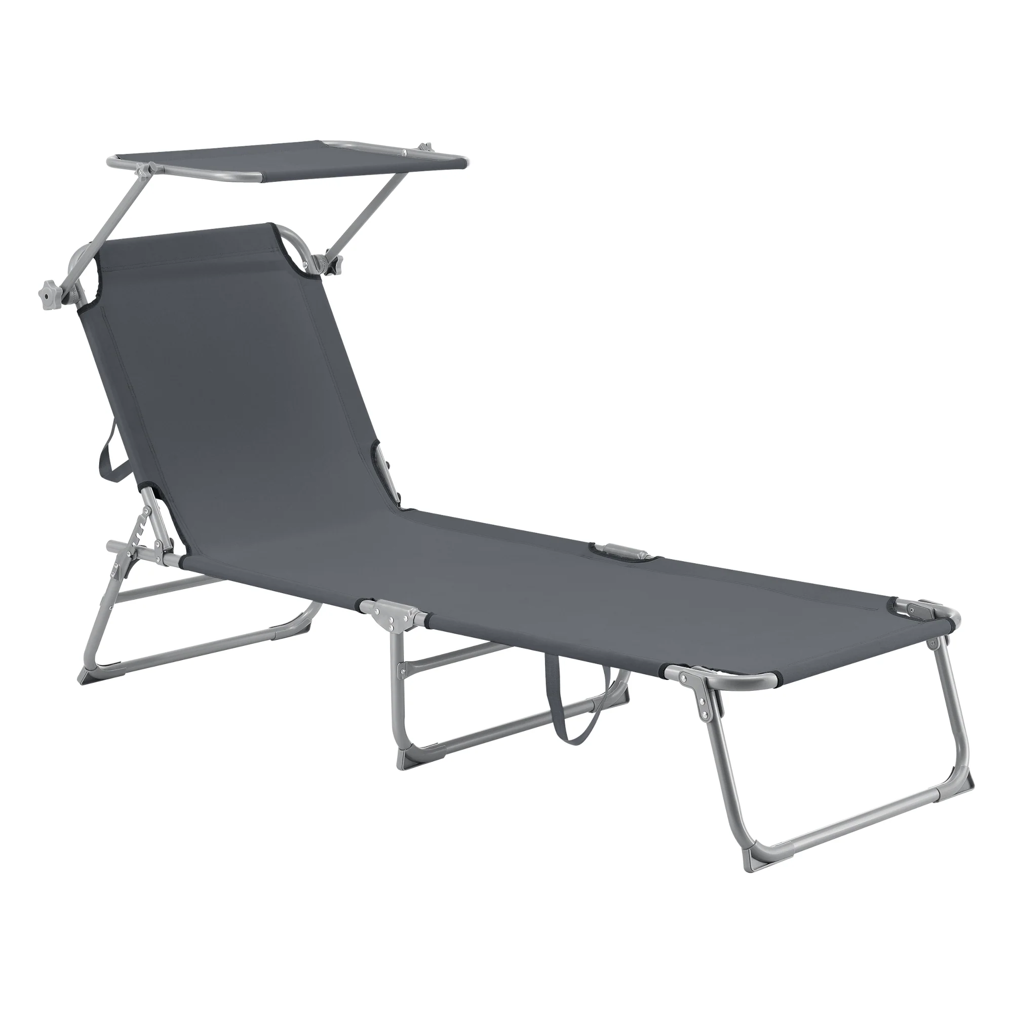 Ligbed met luifel Getaria 189x57x28 cm 115 kg [en.casa] - Image 2