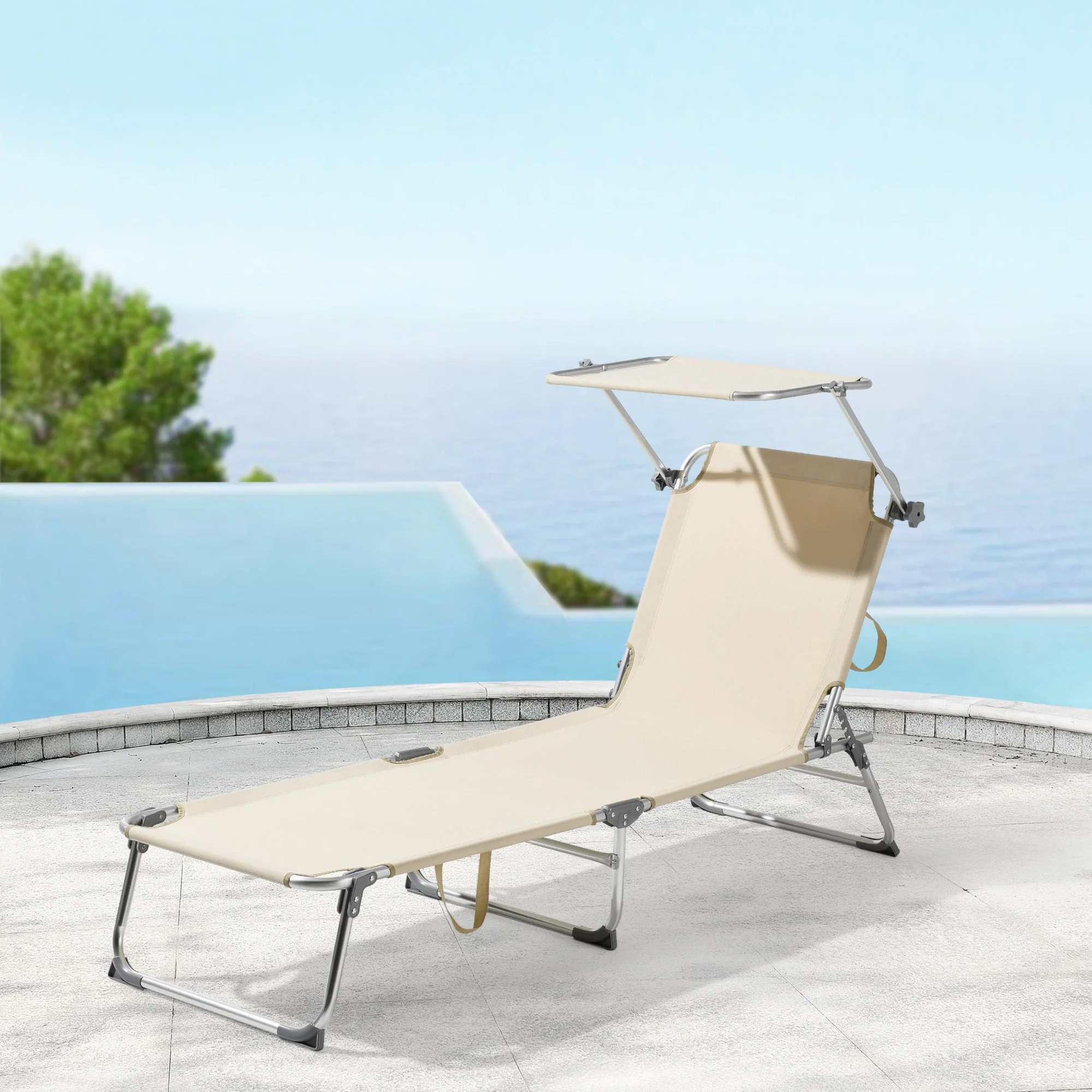 Ligbed met luifel Legorreta 189x57x28 cm tot 115 kg [en.casa] - Image 4