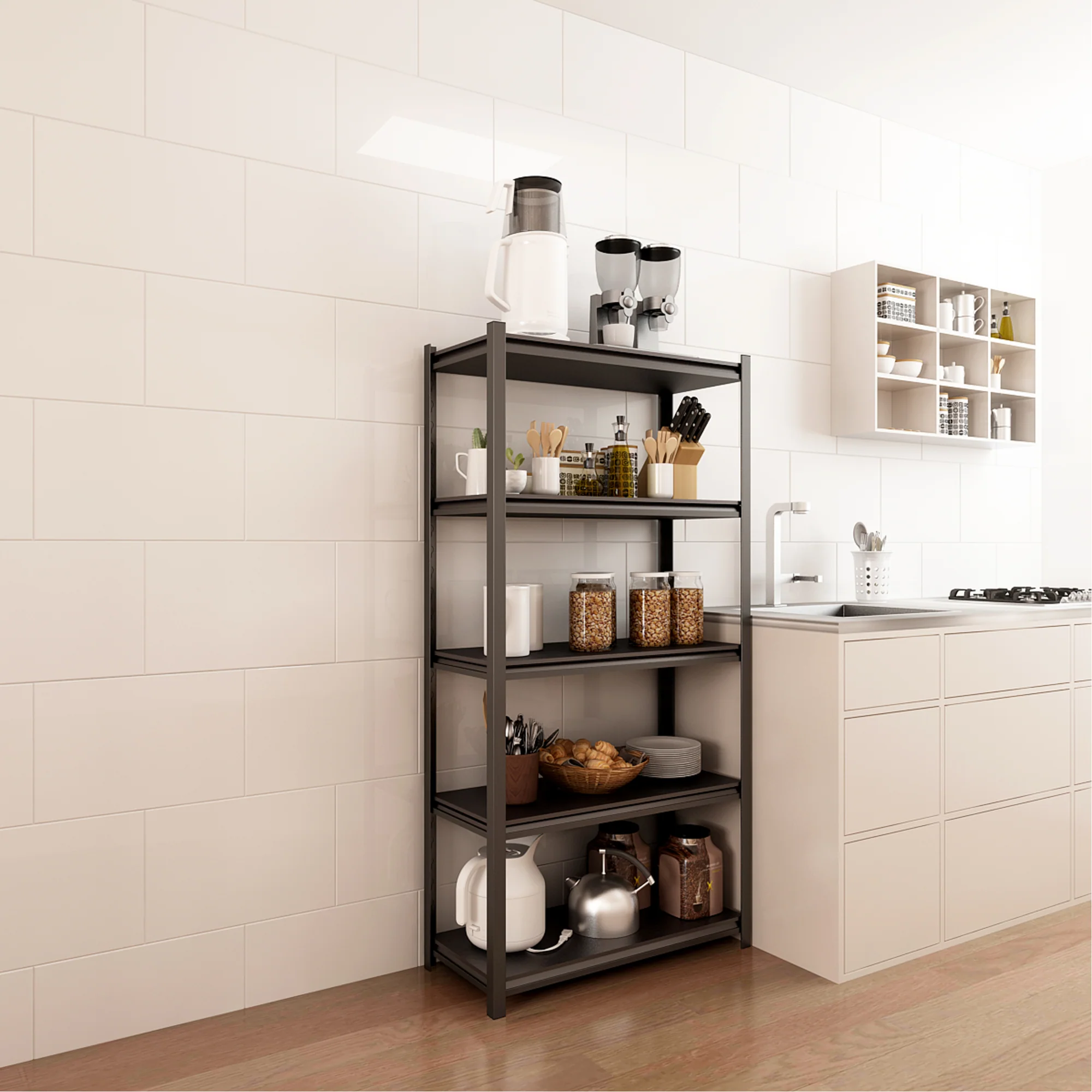 [en.casa] Keukenkast Austrheim open kast 183x90x40 cm - 2 varianten